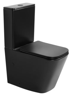 Приставной унитаз ABBER Rechteck AC1210TMB безободковый смыв торнадо чёрный матовый